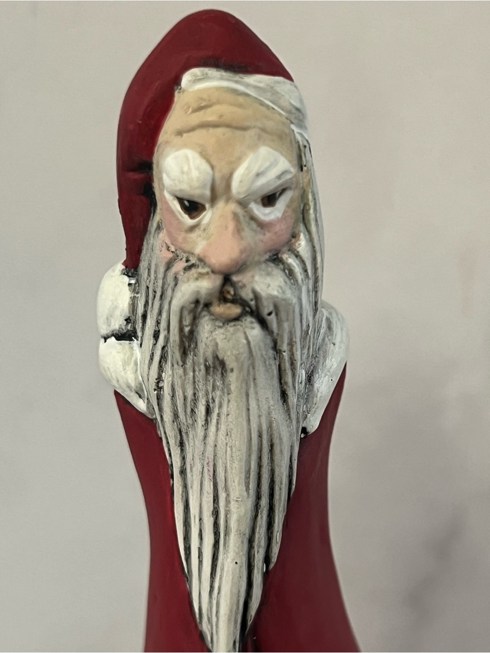 Vintage Handcrafted Ceramic Tall Skinny Santa Father Christmas Figure Signed '93 - Picture 2 of 8